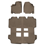 SMARTLINER Custom Fit Floor Mats 3 Row Liner Set Tan Compatible With 2011-2017 Honda Odyssey - All Models (SA1103/B1103)
