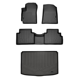 SMARTLINER Custom Fit Floor Mats 2 Rows and Cargo Liner Set Black Compatible With 2020-2022 Kia Soul Cargo Deck in Lower Position (SA0461/B0461/D0461)