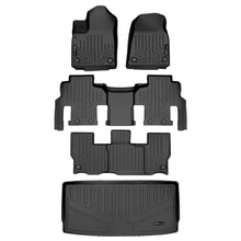 Load image into Gallery viewer, SMARTLINER All Weather Custom Fit Black 3 Row &amp; Cargo Liner Behind the 3rd Row Floor Mat Liner Set Compatible With 2022-2023 Jeep Wagoneer (SA0573/B0577/C0577/E0573)