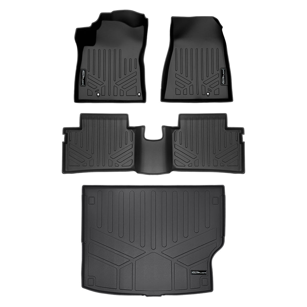 SMARTLINER All Weather Custom Fit Black 2 Row Floor Mats and Cargo Liner Set Compatible With 2023-2024 Kia Niro PHEV (SA0652/B0706/D0706)
