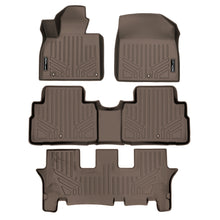 Load image into Gallery viewer, SMARTLINER All Weather Custom Fit Tan 3 Row Floor Mat Liner Set Compatible With 2020-2023 Kia Telluride with 2nd Row Bench or Bucket Seats With Center Console (SA1417/B1417/C1417)