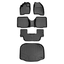 Load image into Gallery viewer, SMARTLINER Custom Fit Floor Mats 3 Rows and Cargo Liner Set Black Compatible With 2017-2019 Ford Explorer with 2nd Row Center Console (SA0245/B0109/C0082/E0082)