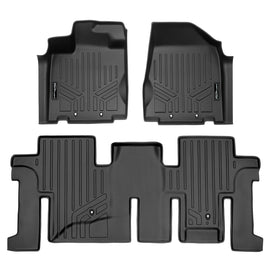 SMARTLINER Custom Fit All Weather Protection Black 2 Row Floor Liners Compatible With 2014-2020 Infiniti QX60 (SA0131/B0131)