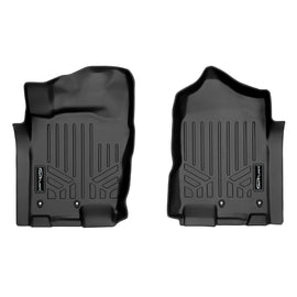 SMARTLINER Custom Fit Floor Mats 1st Row Liner Set Black Compatible With Crew Cab 2017-2022 Nissan Titan / 2016-2022 Titan XD (SA0216)