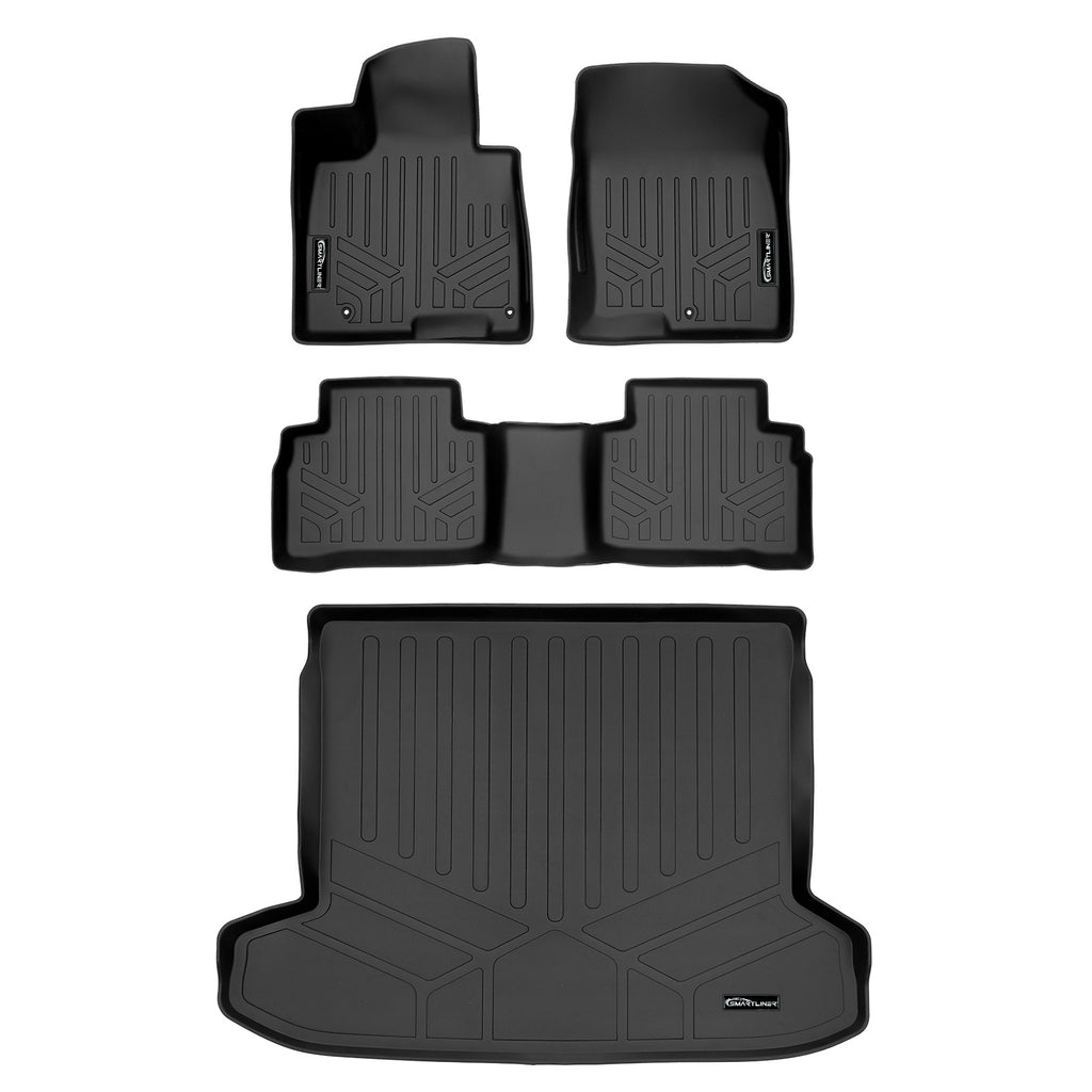 SMARTLINER All Weather Custom Fit Black 2 Row Floor Mats and Cargo Liner Set Compatible With 2022-2025 Hyundai Tucson (SA0555/B0555/D0560)