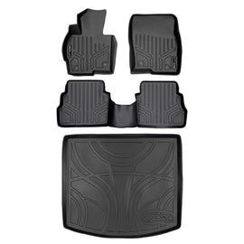 SMARTLINER Custom Fit All Weather Protection Black 2 Row Floor Liners & Cargo Liner behind the 2nd Row Seats Compatible With 2013-2016 Mazda CX-5 (SA0145/B0145/D0145)