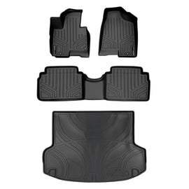 SMARTLINER Custom Fit Floor Mats 2 Rows and Cargo Liner Set Black Compatible With 2014-2015 Hyundai Tucson (SA0234/B0056/D0056)