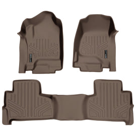 SMARTLINER Custom Fit Floor Mats 2 Row Liner Set Tan Compatible With 2015-2020 Chevrolet Tahoe / GMC Yukon (SA1136/B1153)