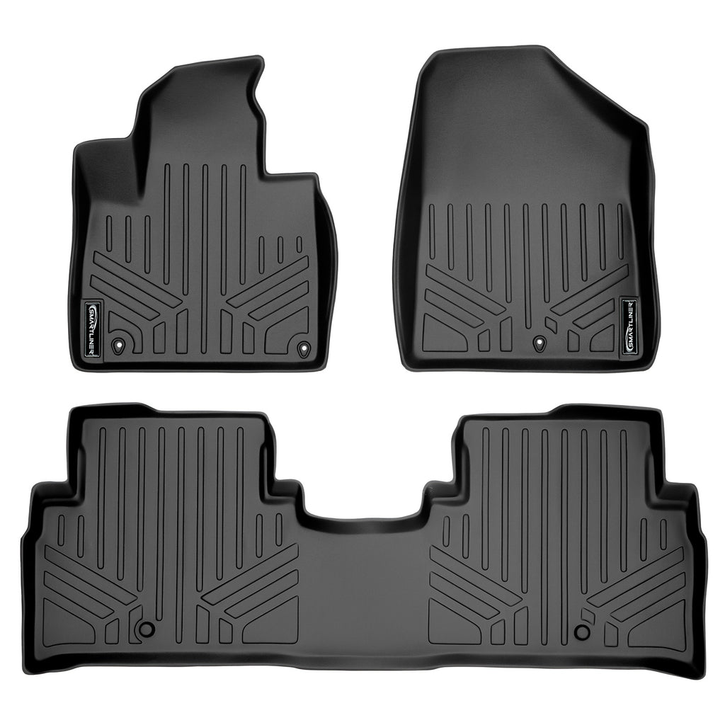 SMARTLINER Custom Fit Floor Mats 2 Row Liner Set Black Compatible With 2016-2020 Kia Sorento - All Models (SA0191/B0191)