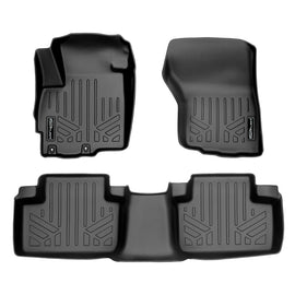 SMARTLINER Custom Fit All Weather Protection Black 2 Row Floor Mat Liner Set Compatible With 2011-2023 Mitsubishi Outlander Sport (SA0355/B0356)