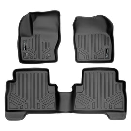 SMARTLINER Custom Fit All Weather Protection Black 2 Row Floor Liners Compatible With 2013-2019 Ford Escape (SA0115/B0115)