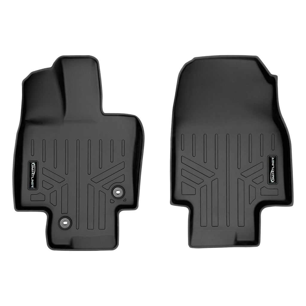 SMARTLINER All Weather Custom Fit 1st Row Black Floor Mat Liner Set Compatible With 2020-2022 Toyota Highlander (SA0500)