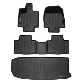 SMARTLINER Custom Fit All Weather Protection Black 2 Rows and Cargo Liner Behind 3rd Row Set Compatible With 2024 Toyota Grand Highlander ** (SA0719/B0719/E0719)