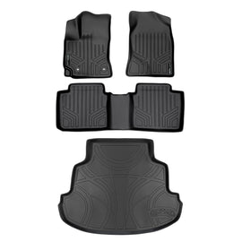 SMARTLINER Floor Mats and Cargo Liner Set Black Compatible With 2014-2019 Toyota Corolla Automatic Transmission (SA0147/B0147/D0147)