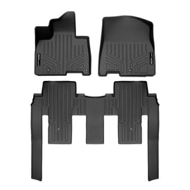 SMARTLINER Custom Fit Black 2 Row Floor Mat Liner Set Compatible With 2022-2023 Kia Carnival MPV (SA0556/B0556)