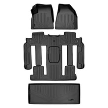 Load image into Gallery viewer, SMARTLINER Floor Mats 3 Rows and Cargo Liner Behind 3rd Row Set Black Compatible With GMC Acadia/Saturn Outlook with 2nd Row Bucket Seats (SA0043/B0044/E0162)