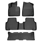 SMARTLINER Custom Fit Floor Mats 3 Row Liner Set Black Compatible With 2013-2018 Hyundai Santa Fe with 3rd Row Seat / 2019 Santa Fe XL (SA0114/B0114/C0114)