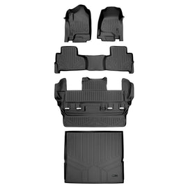 SMARTLINER Custom Fit Floor Mats 3 Rows and Cargo Liner Behind 2nd Row Set Black Compatible With 2015-2020 Chevy Tahoe / GMC Yukon (SA0136/B0153/C0153/D0153)