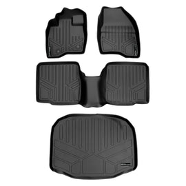 SMARTLINER Floor Mats 2 Rows and Cargo Liner Behind 3rd Row Set Black Compatible With 2015-2016 Explorer without 2nd Row Center Console (SA0161/B0082/E0082)