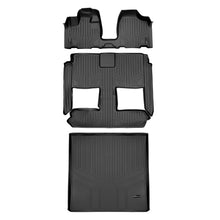 Load image into Gallery viewer, SMARTLINER Floor Mats 3 Rows and Cargo Liner Behind 2nd Row Set Black Compatible With 2008-2020 Caravan / Town &amp; Country (SA0213/B0046/D0181)