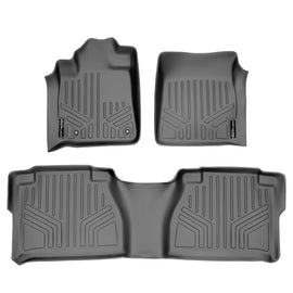 SMARTLINER Custom Fit Floor Mats 2 Row Liner Set Grey Compatible With 2007-2011 Toyota Tundra Double Cab (SA2022/B2041)
