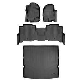 SMARTLINER Floor Mats Cargo Liner Behind 2nd Row Set Black Compatible With 18-20 Expedition/Navigator - 2nd Row Bench Seat (SA0350/B0351/D0350)