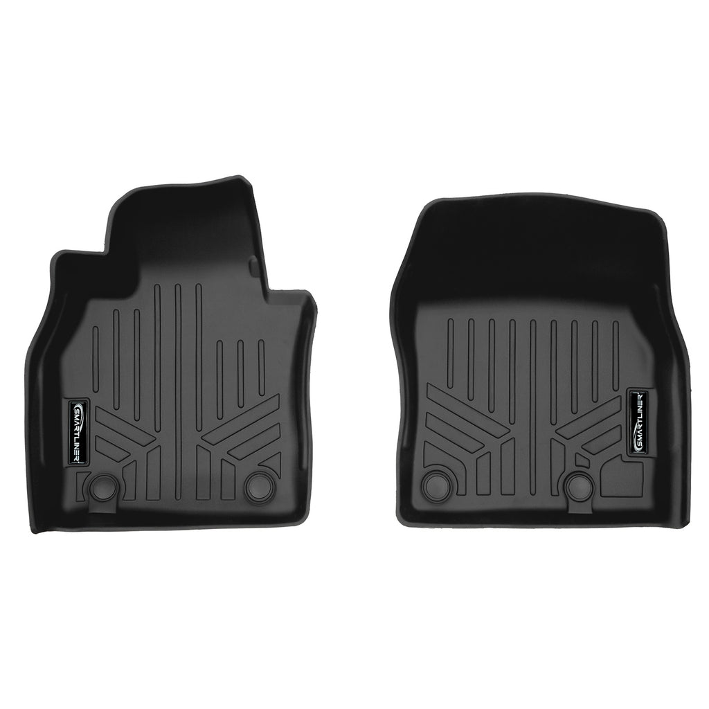 SMARTLINER Custom Fit All Weather 1st Row Black Floor Mat Liner Set Compatible With 2019-2023 Mazda 3 (SA0609)