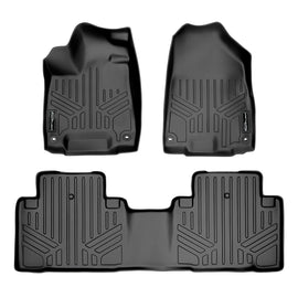 SMARTLINER Custom Fit All Weather Protection Black 2 Row Floor Liners Compatible With 2014-2020 Acura MDX (SA0158/B0158)