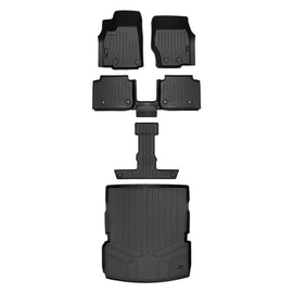 SMARTLINER All Weather Custom Fit Black 3 Rows and Cargo Liner Behind the 2nd Row Set Compatible With 2021-2023 Jeep Grand Cherokee L (SA0674/B0569/C0569/D0568)