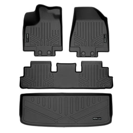 SMARTLINER Custom Fit Floor Mats 2 Rows and Cargo Liner Behind 3rd Row Set Black Compatible With 2022-2023 Nissan Pathfinder (SA0567/B0567/E0567)