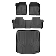 Load image into Gallery viewer, SMARTLINER Custom Floor Mats 2 Rows and Cargo Liner Behind 2nd Row Set Black Compatible With 2017-2021 GMC Acadia with 2nd Row Bench Seat (SA0230/B0248/D0230)