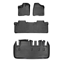 Load image into Gallery viewer, SMARTLINER Custom Floor Mats 2 Rows and Cargo Liner Behind 3rd Row Set Black Compatible With 2011-2012 Toyota Sienna 8 Passenger Model (SA0083/B0083/D0128)