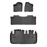 SMARTLINER Custom Floor Mats 2 Rows and Cargo Liner Behind 3rd Row Set Black Compatible With 2011-2012 Toyota Sienna 8 Passenger Model (SA0083/B0083/D0128)