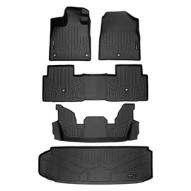 SMARTLINER Custom Fit All Weather Protection Black 3 Rows and Cargo Liner Behind 3rd Row Set Compatible With 2023-2025 Honda Pilot (SA0688/B0688/C0688/E0688)