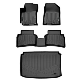SMARTLINER All Weather Custom Floor Mats and Lower Cargo Liner Set Black Compatible With 2020-2024 Hyundai Venue (SA0492/B0492/D0494)