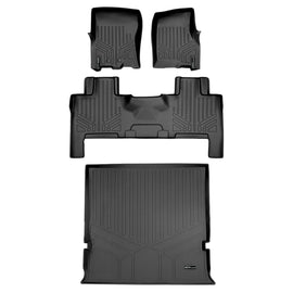 SMARTLINER Floor Mats and Cargo Liner Behind 2nd Row Set Black Compatible With 2011-2017 Expedition / Navigator (SA0183/B0183/D0183)