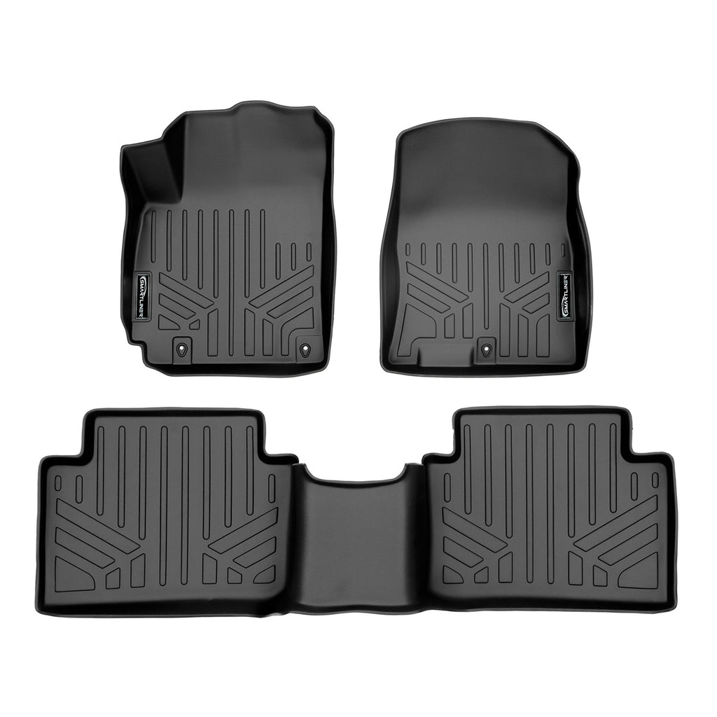 SMARTLINER Custom Fit All Weather Protection Black 2 Row Floor Liners Compatible With 2018-2023 Hyundai Kona (SA0371/B0371)