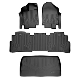 SMARTLINER Custom Fit Floor Mats 2 Rows and Cargo Liner Behind 3rd Row Set Black Compatible With 2018-2025 Honda Odyssey (SA0325/B0325/E0325)