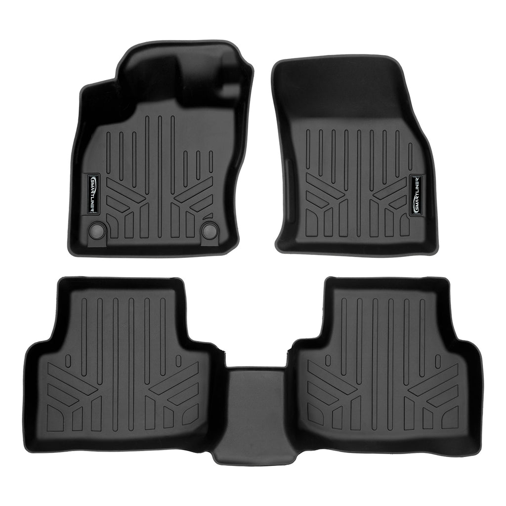 SMARTLINER All Weather Custom Fit 2 Row Floor Mat Liner Set Compatible With 2022-2023 Volkswagen Taos (SA0562/B0562)