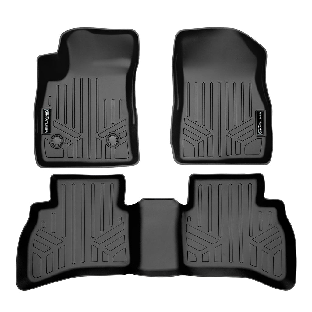 SMARTLINER All Weather Custom Fit Floor Mats 2 Row Liner Set Black Compatible With 2021-2025 Chevrolet Trailblazer (SA0511/B0530)