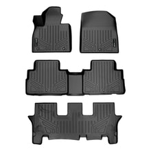 Load image into Gallery viewer, SMARTLINER All Weather Custom Fit Floor Mats 3 Row Liner Set Black Compatible With 2020-2025 Hyundai Palisade Fits Bench and Bucket Seats (SA0472/B0472/C0417)