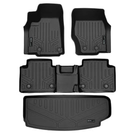SMARTLINER Custom Fit Black 2 Rows and Cargo Liner Behind the 3rd Row Set Compatible With 2021-2023 Jeep Grand Cherokee L (SA0674/B0568/E0568)
