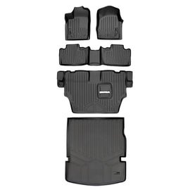 SMARTLINER Floor Mats and Cargo Liner Behind 2nd Row Compatible With 2013-16 Durango with 1st Row Dual Floor Hooks and 2nd Row Bench Seat (SA0127/B0071/C0071/D0113)