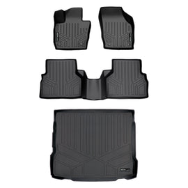 SMARTLINER Custom Fit All Weather Protection Black 2 Row Floor Liners & Cargo Liner behind the 2nd Row Seats Compatible With 2015-2018 Audi Q3 (SA0365/B0365/D0365)
