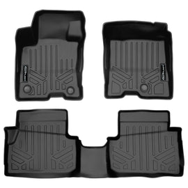 SMARTLINER Custom Fit All Weather Black 2 Row Floor Mat Liner Set Compatible With 2022-2024 Ford Maverick (SA0591/B0591)