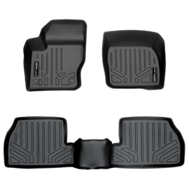 SMARTLINER Custom Fit All Weather Protection Black 2 Row Floor Liners Compatible With 2012-2018 Ford Focus (SA0122/B0122)