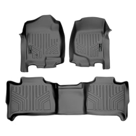SMARTLINER Floor Mats 2 Row Liner Set Grey Compatible With 2007-2014 Tahoe / Suburban / Yukon / Yukon XL / Denali (SA2015/B2015)