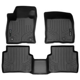 SMARTLINER All Weather Protection Custom Fit Black 2 Row Floor Mat Liner Set Compatible With 2020-2024 Lincoln Corsair (SA0709/B0709)