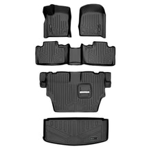 Load image into Gallery viewer, SMARTLINER Floor Mats 3 Rows and Cargo Liner Behind 3rd Row Set Black Compatible With 2016-2022 Dodge Durango with 2nd Row Bench Seat (SA0315/B0071/C0071/E0113)