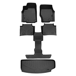 SMARTLINER Custom Fit 3 Rows & Cargo Liner Behind the 3rd Row Set Compatible With 2021-2023 Jeep Grand Cherokee L (SA0674/B0570/E0568)